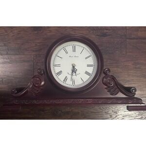 Daniel Dakota Westminster Chime Table Clock Burgundy‎ Wood Finish Decor